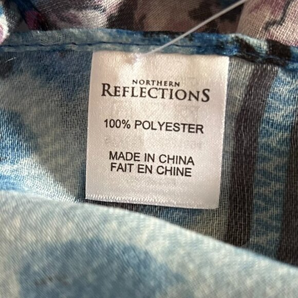 NWT Northern Reflections Blue and Pink Floral and Animal Print Scarf - Picture 9 of 10